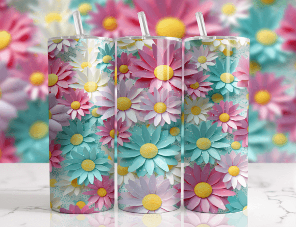 20oz Floral Tumbler Wrap Png