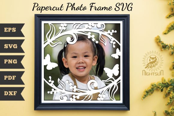 Beautiful Floral Photo Frame Papercut 10