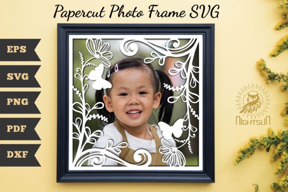 Beautiful Floral Photo Frame Papercut 3