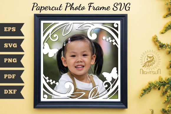 Beautiful Floral Photo Frame Papercut 6