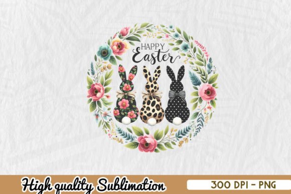 Floral Easter Wreath PNG