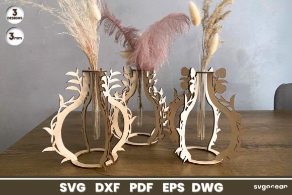 Glass Tube Floral Vases Laser Cut