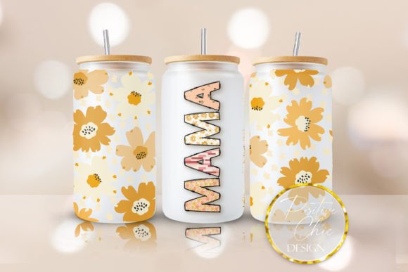 Mama Libbey Can Glass Floral UVDTF Wrap