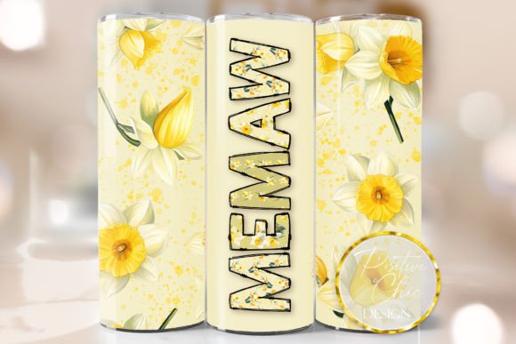 Memaw Spring Floral Tumbler Wrap Design