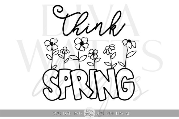 Spring Flowers Art Graphic SVG